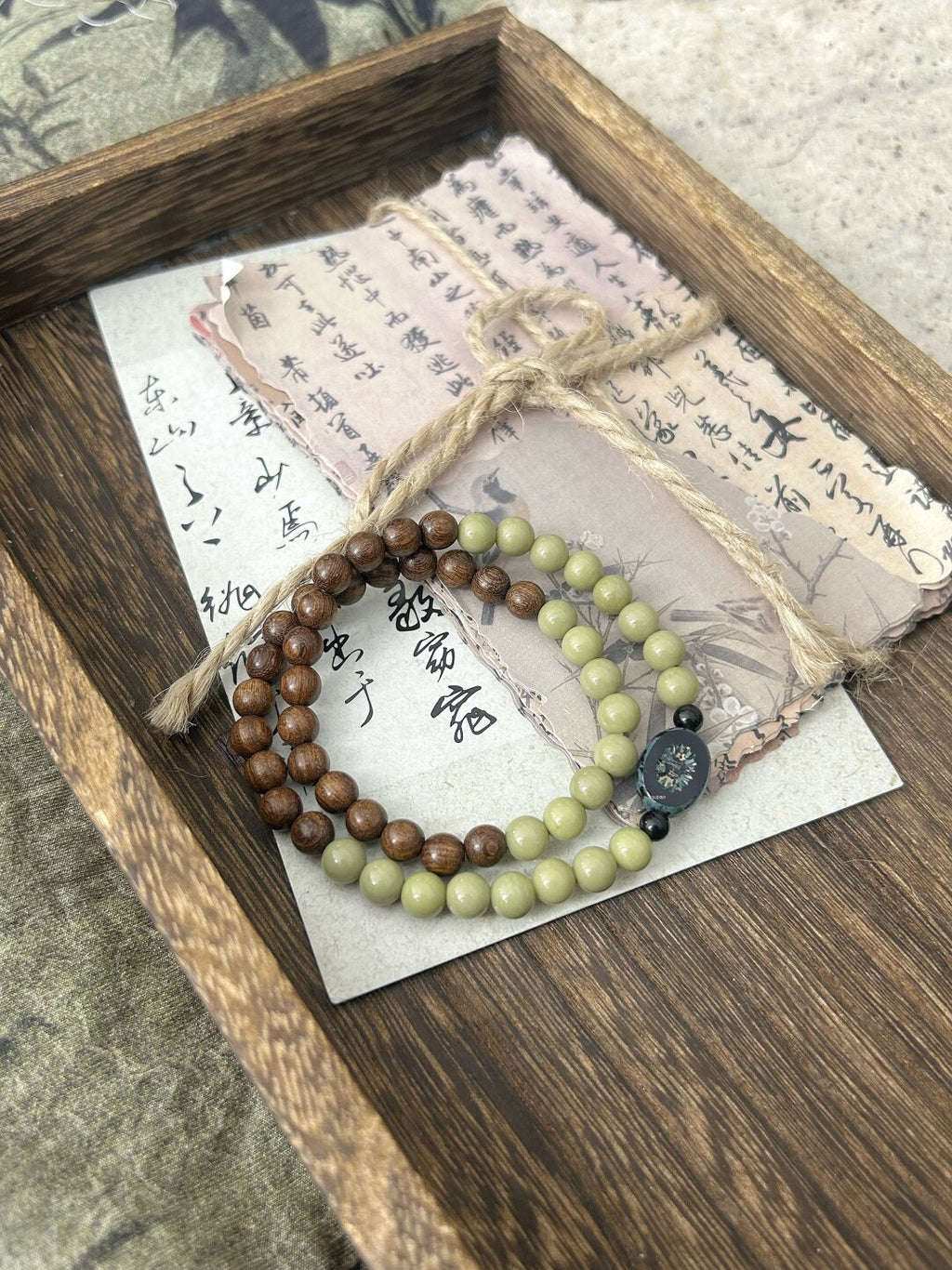 点茶·原创设计新中式国风金丝檀木阿拉善串珠手链手串