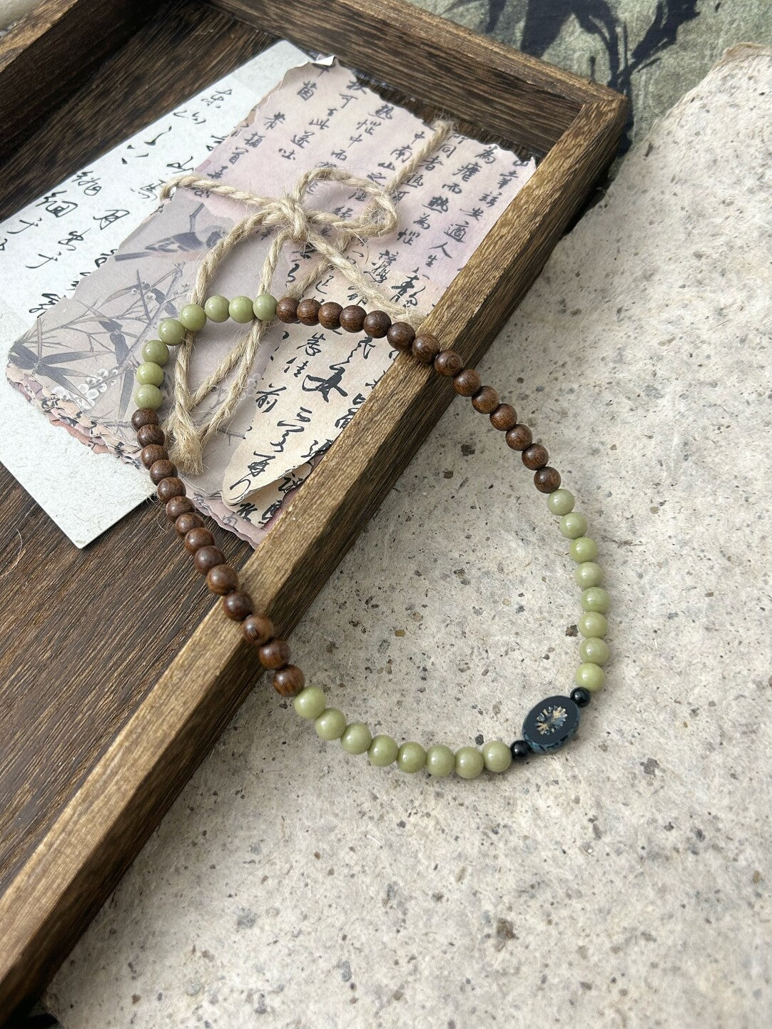 点茶·原创设计新中式国风金丝檀木阿拉善串珠手链手串