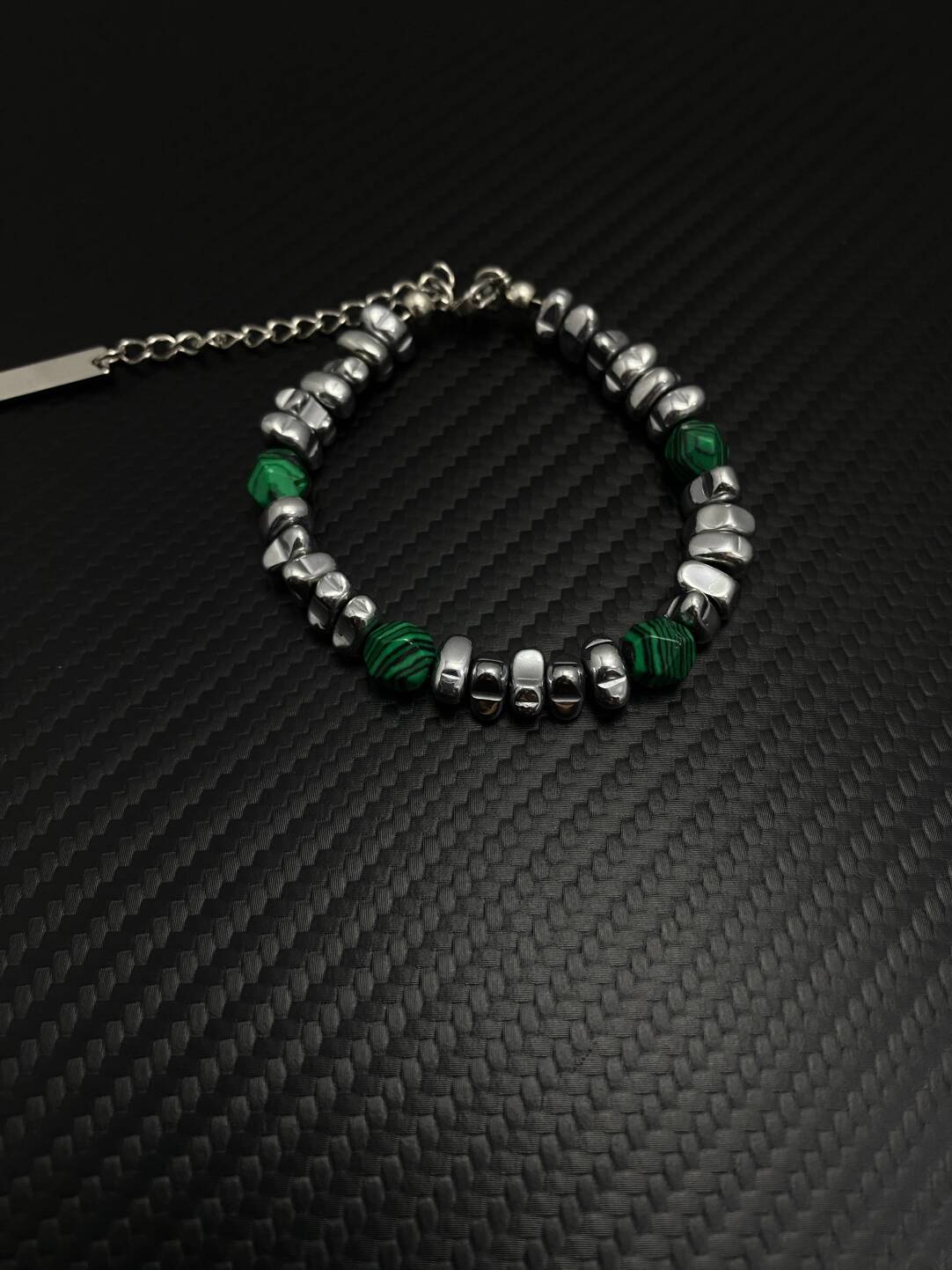 2025NEW碎银拼接虎眼石简约复古设计感小众钛钢高级感情侣手链潮