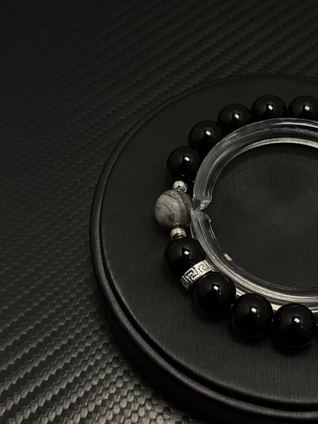 2025NEW新中式黑色复古百搭设计感小众男生百搭高级感串珠手链潮
