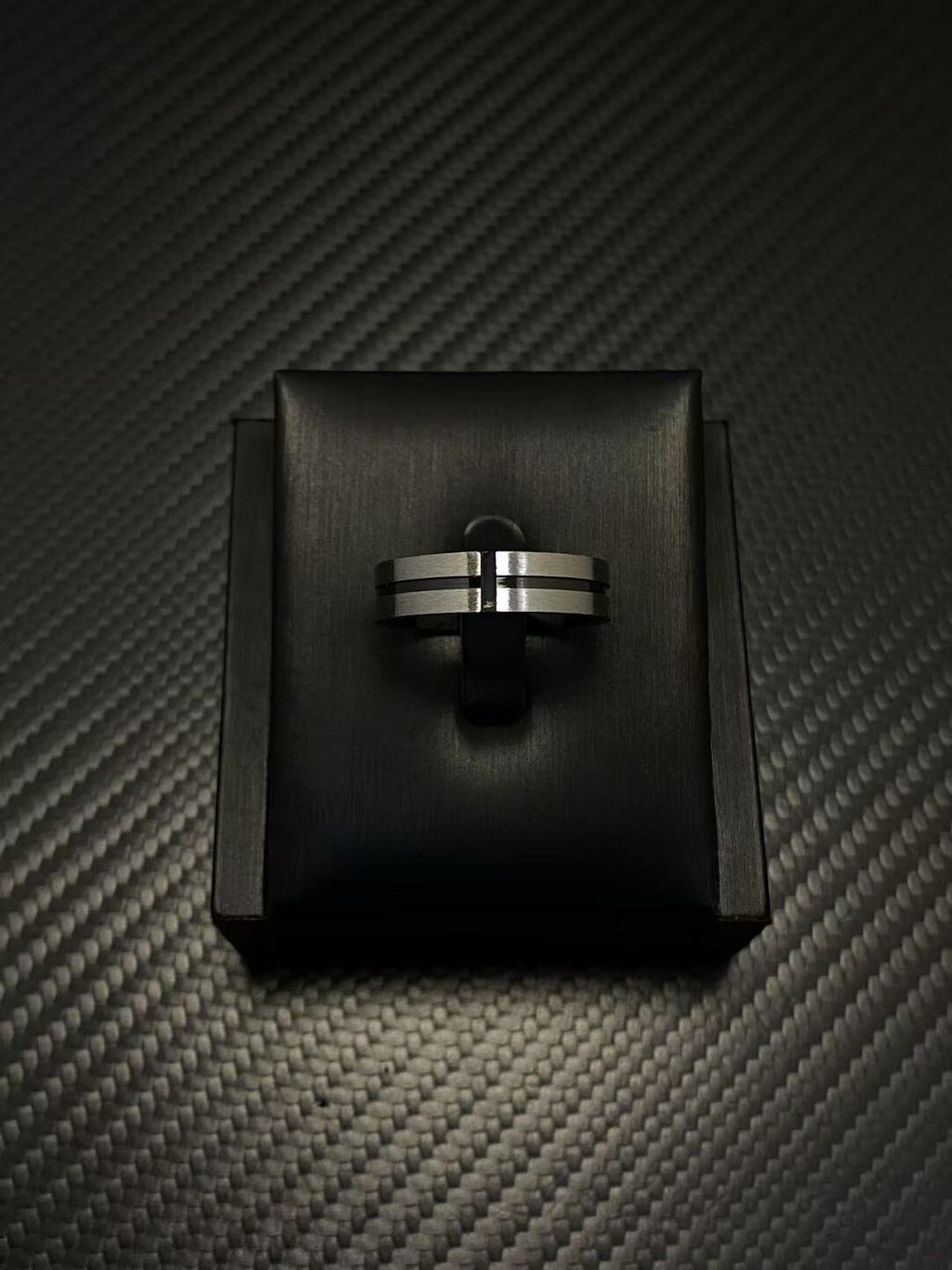 2025NEW美式cleanfit气质十字架条纹指环设计感小众男士钛钢戒指