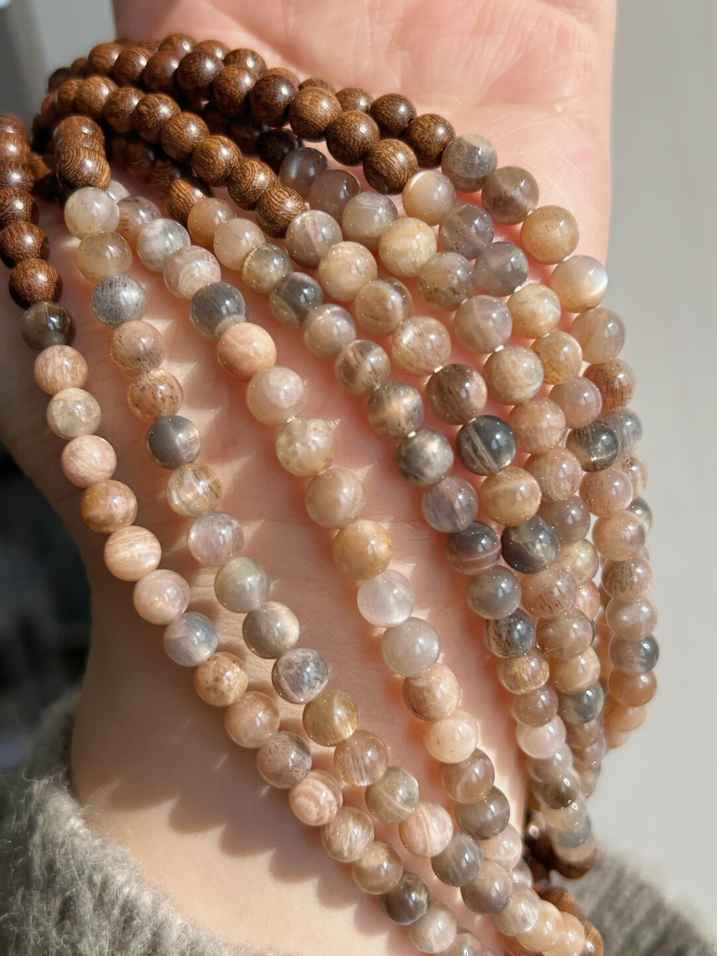 太阳·原创新中式金丝檀木太阳石天然石手串手链手作