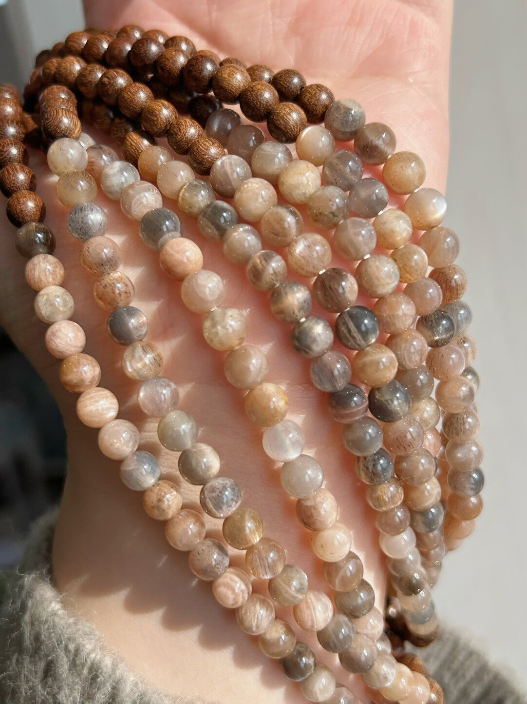 太阳·原创新中式金丝檀木太阳石天然石手串手链手作