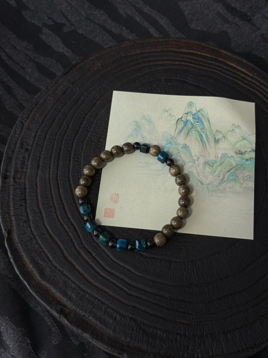 星幕·原创新中式蓝虎眼阴沉木手串