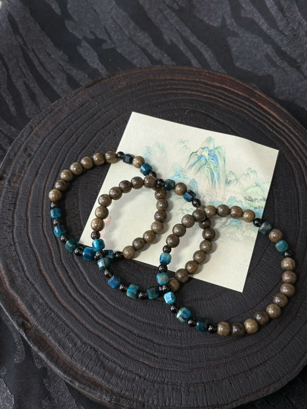 星幕·原创新中式蓝虎眼阴沉木手串