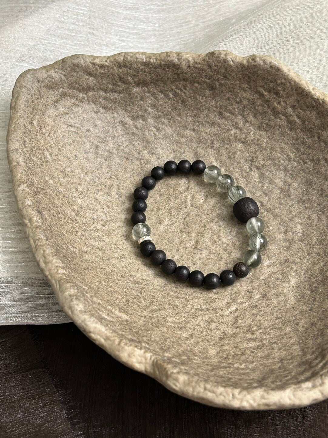 原创设计降真香绿发晶系列手串手作