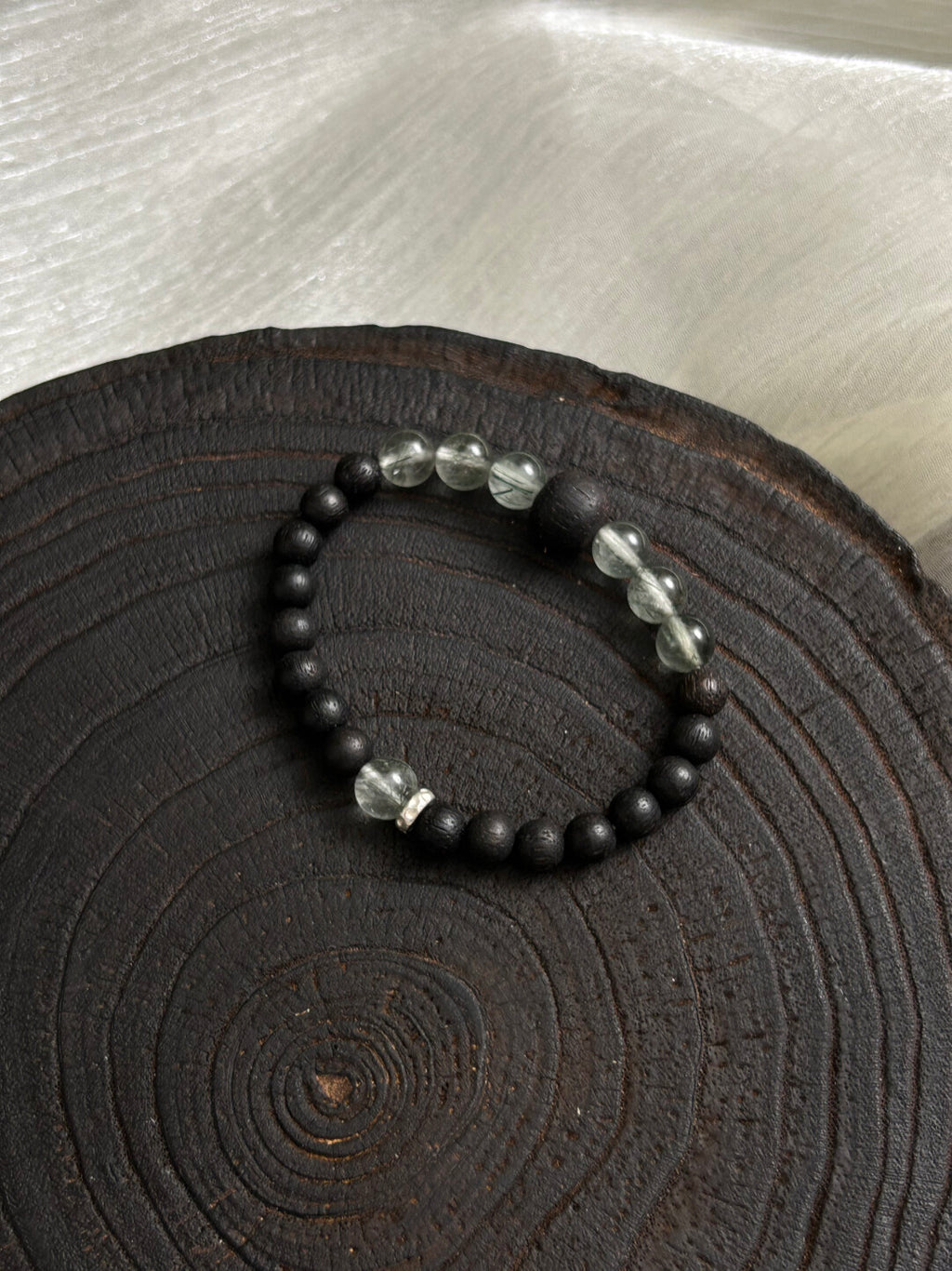 原创设计降真香绿发晶系列手串手作