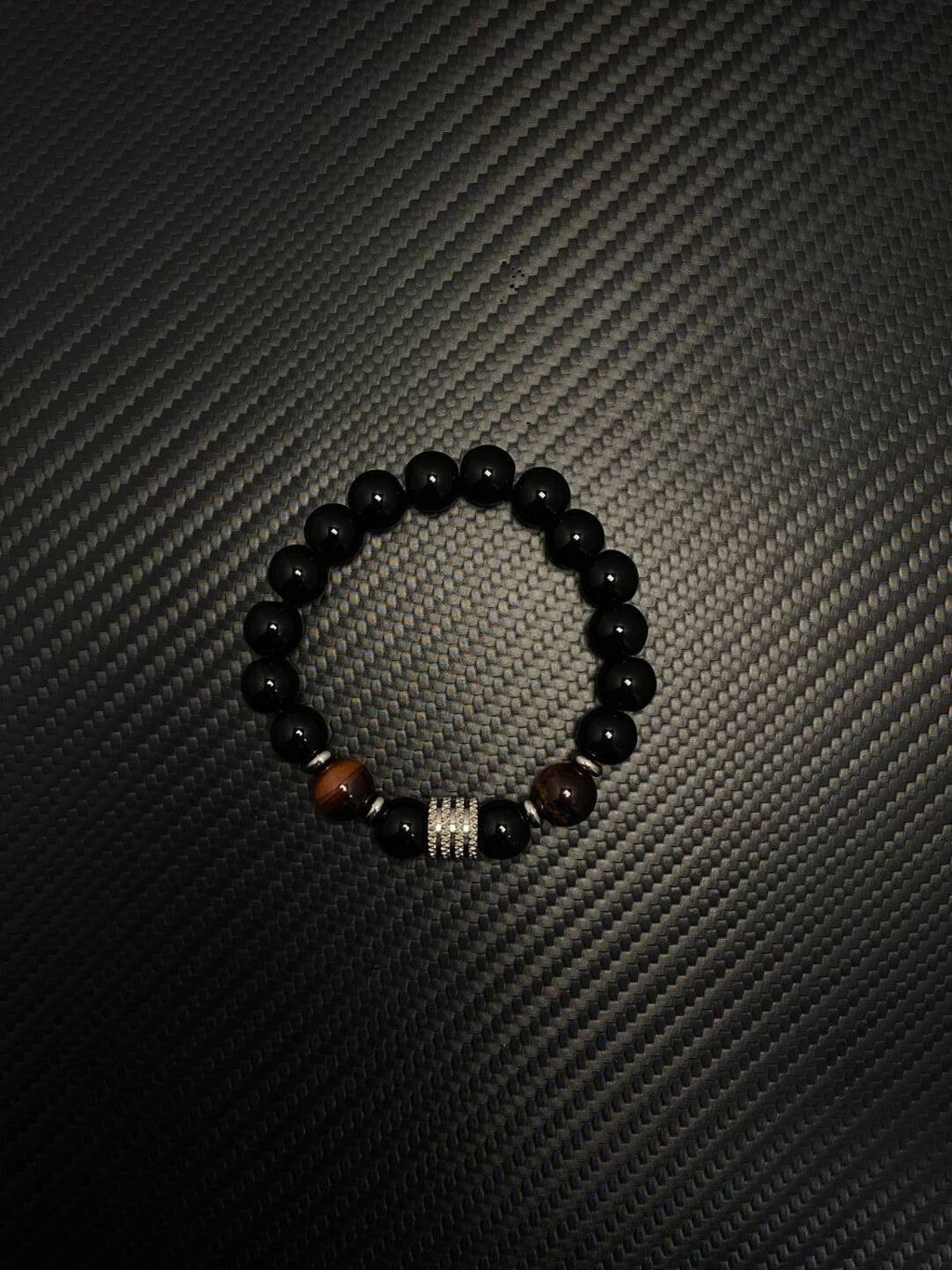2025NEW黑曜石手串设计感小众复古男生转运珠高级感虎眼石手链潮