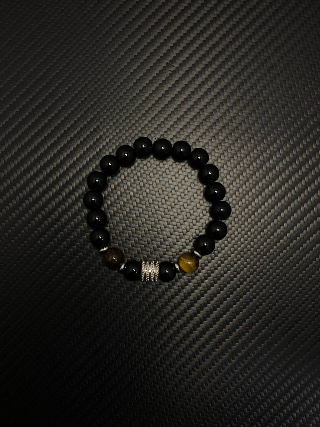 2025NEW黑曜石手串设计感小众复古男生转运珠高级感虎眼石手链潮