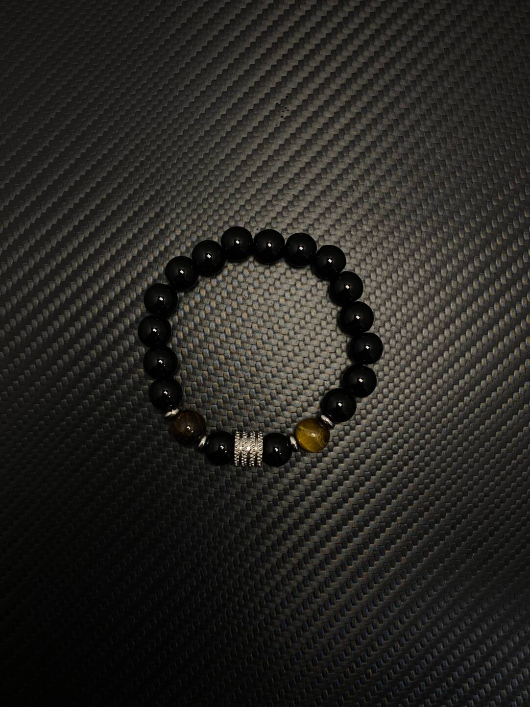 2025NEW黑曜石手串设计感小众复古男生转运珠高级感虎眼石手链潮