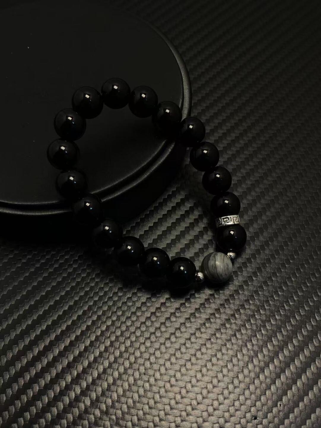 2025NEW新中式黑色复古百搭设计感小众男生百搭高级感串珠手链潮