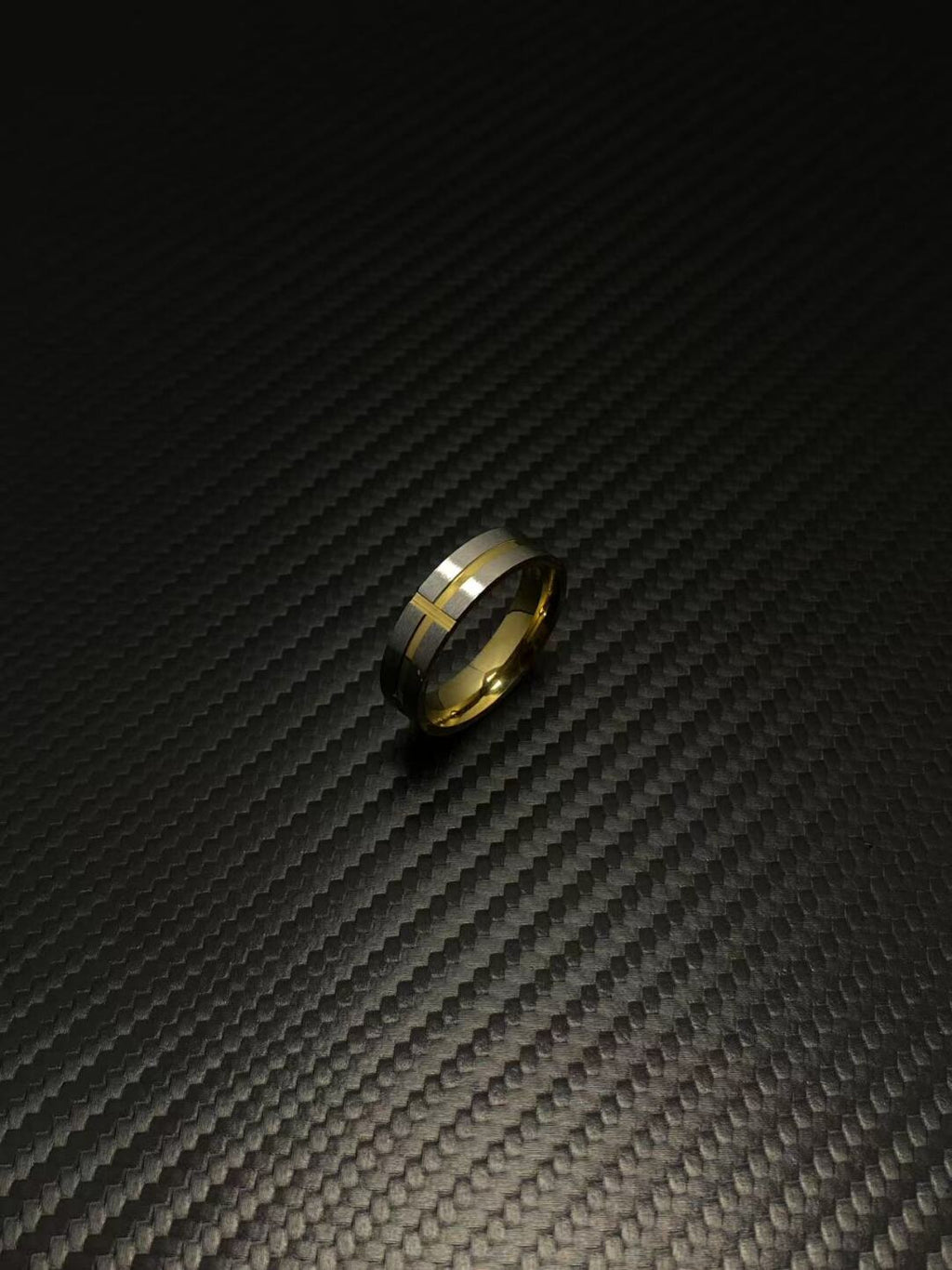 2025NEW美式cleanfit气质十字架条纹指环设计感小众男士钛钢戒指