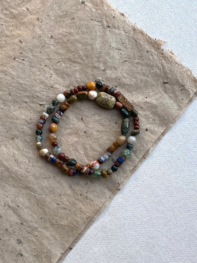 【山梁】原创天然石双圈手串