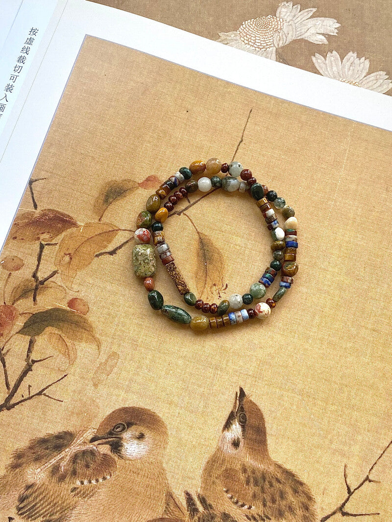 【山梁】原创天然石双圈手串