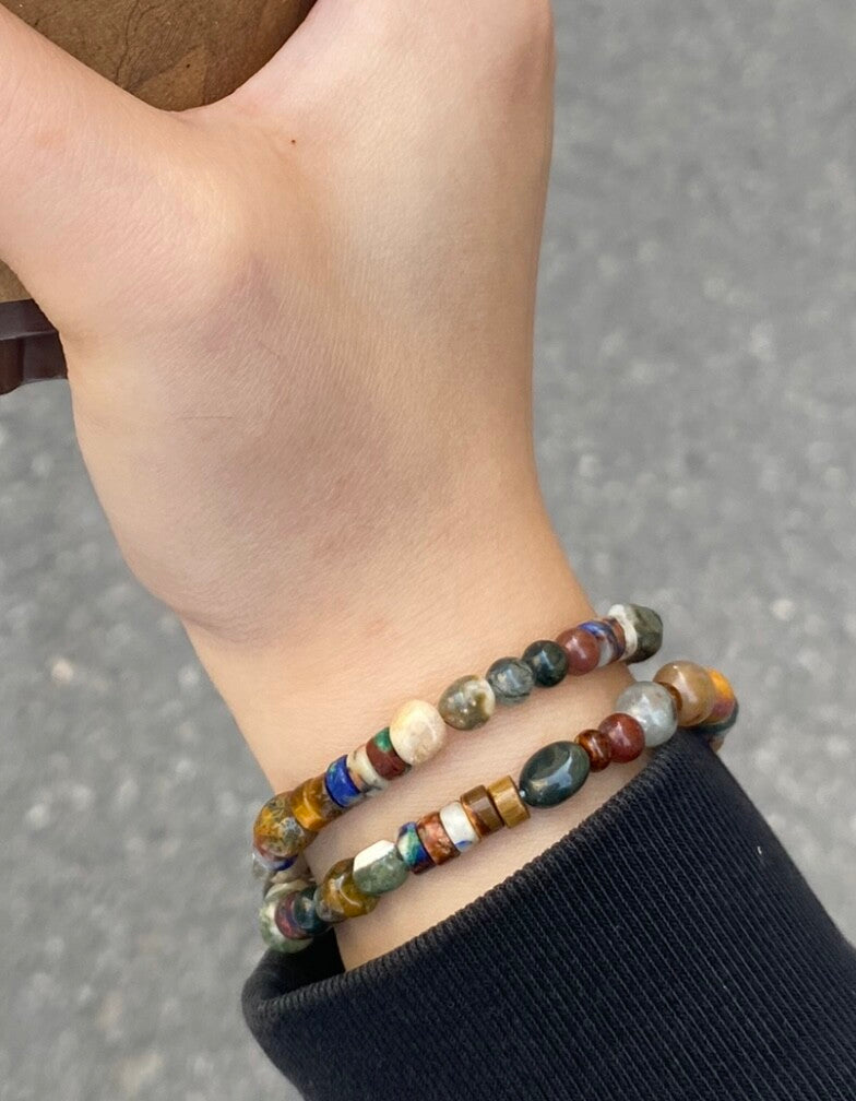 【山梁】原创天然石双圈手串