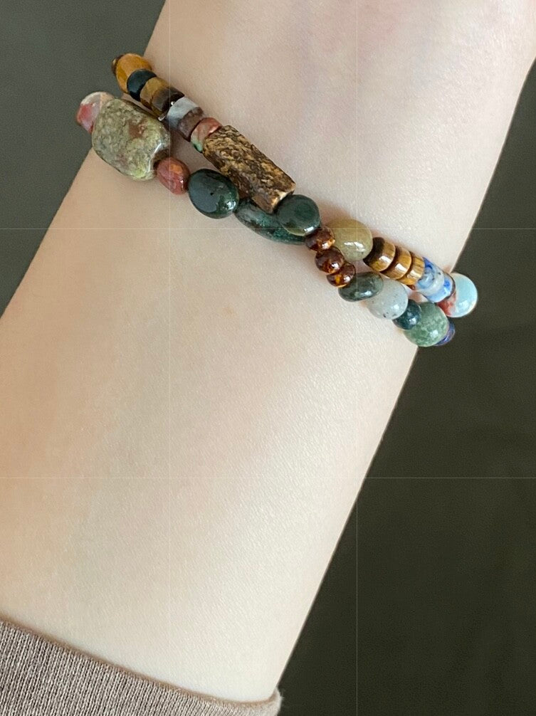 【山梁】原创天然石双圈手串