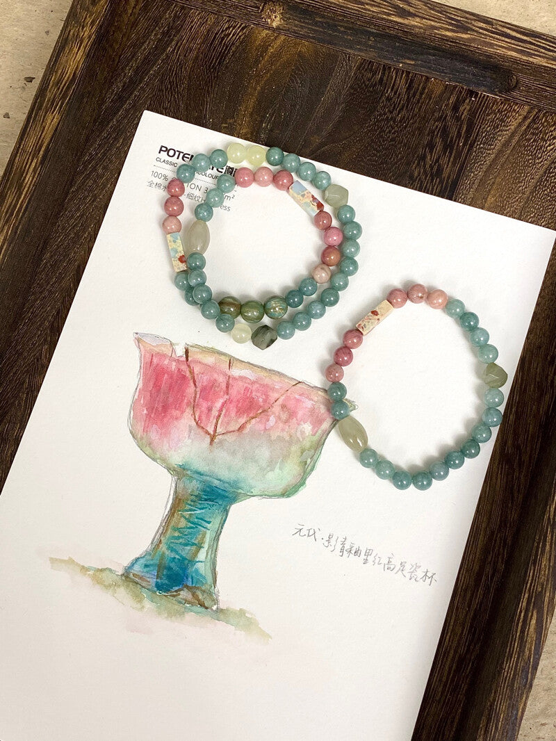 釉里红｜文物灵感系列原创串珠手链