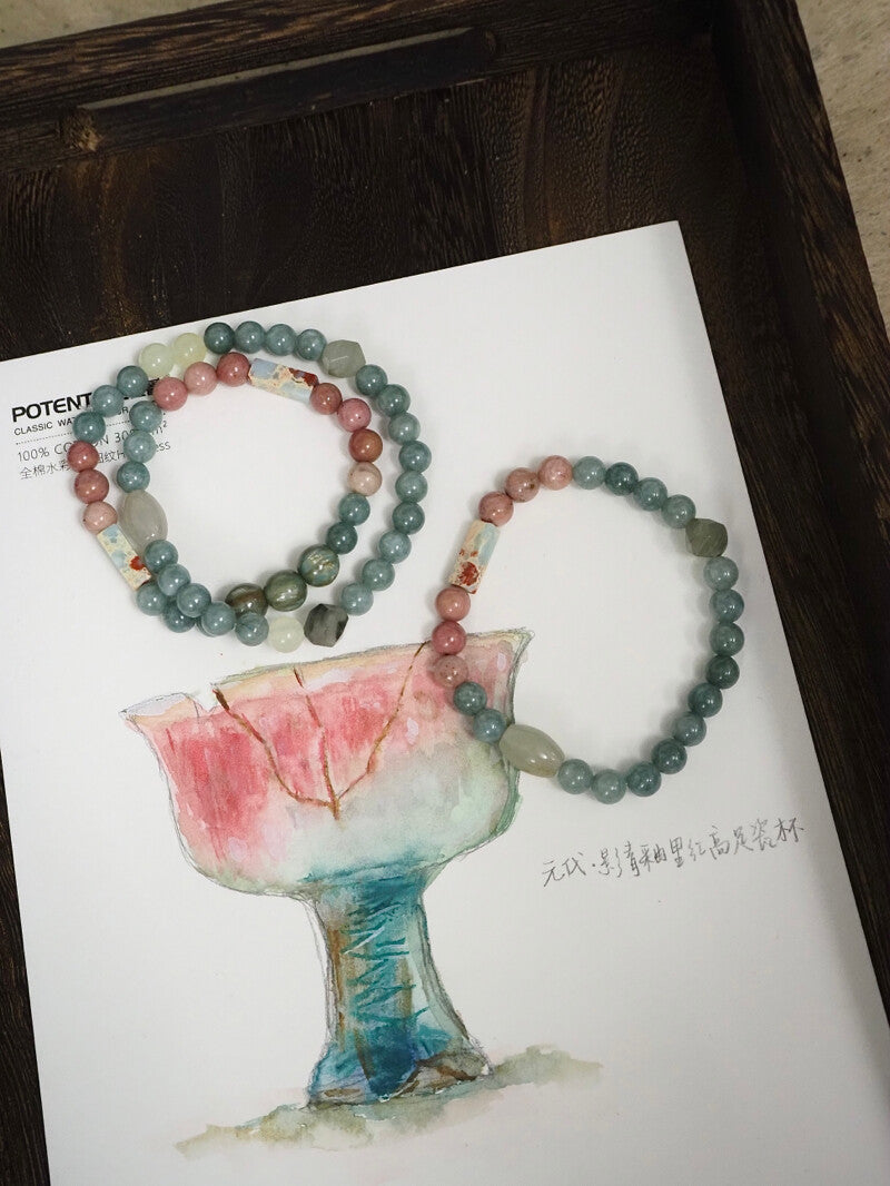 釉里红｜文物灵感系列原创串珠手链