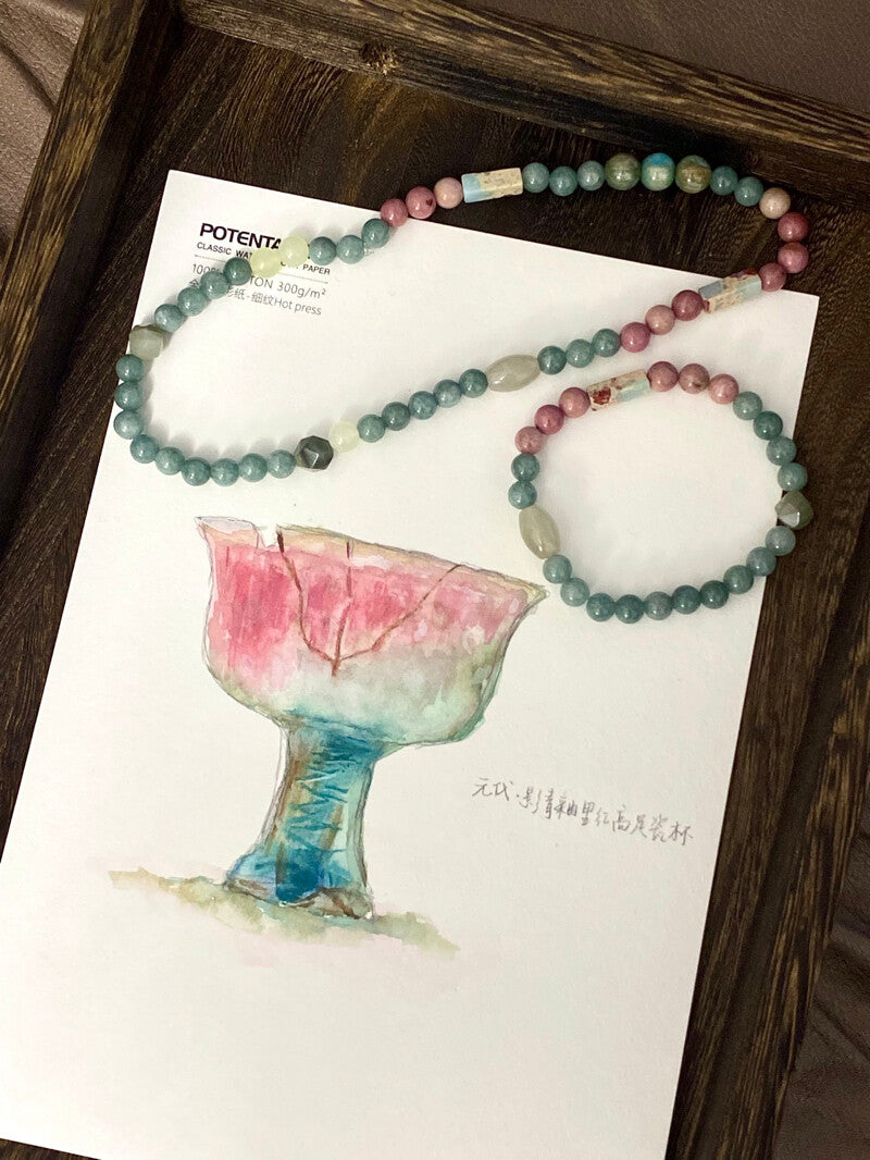 釉里红｜文物灵感系列原创串珠手链