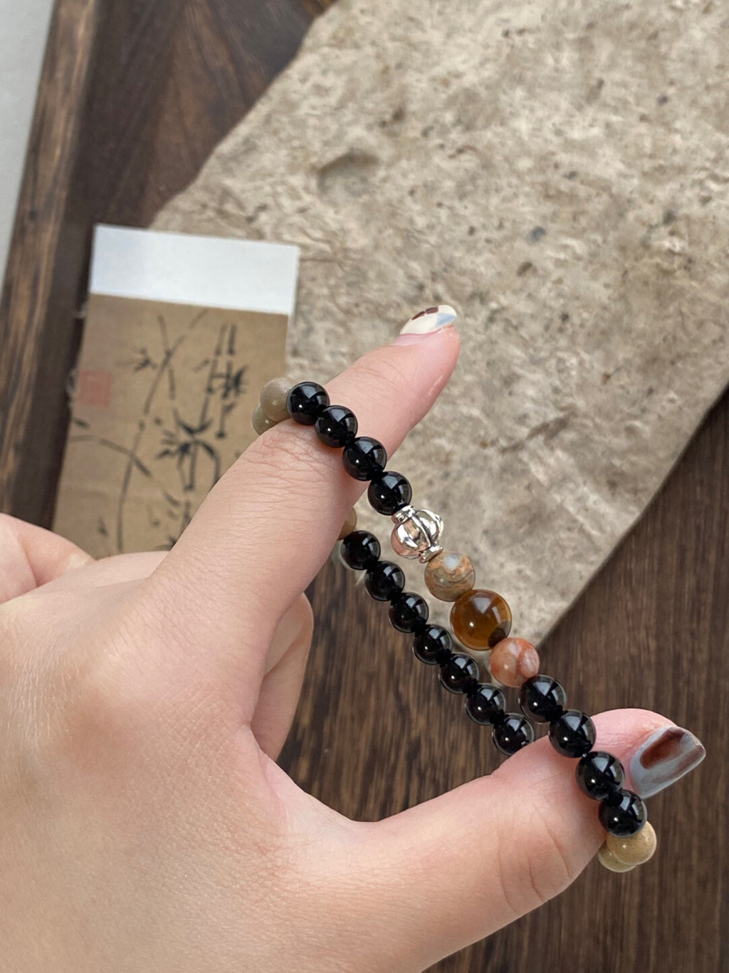 【山安】原创书法系列然石手串