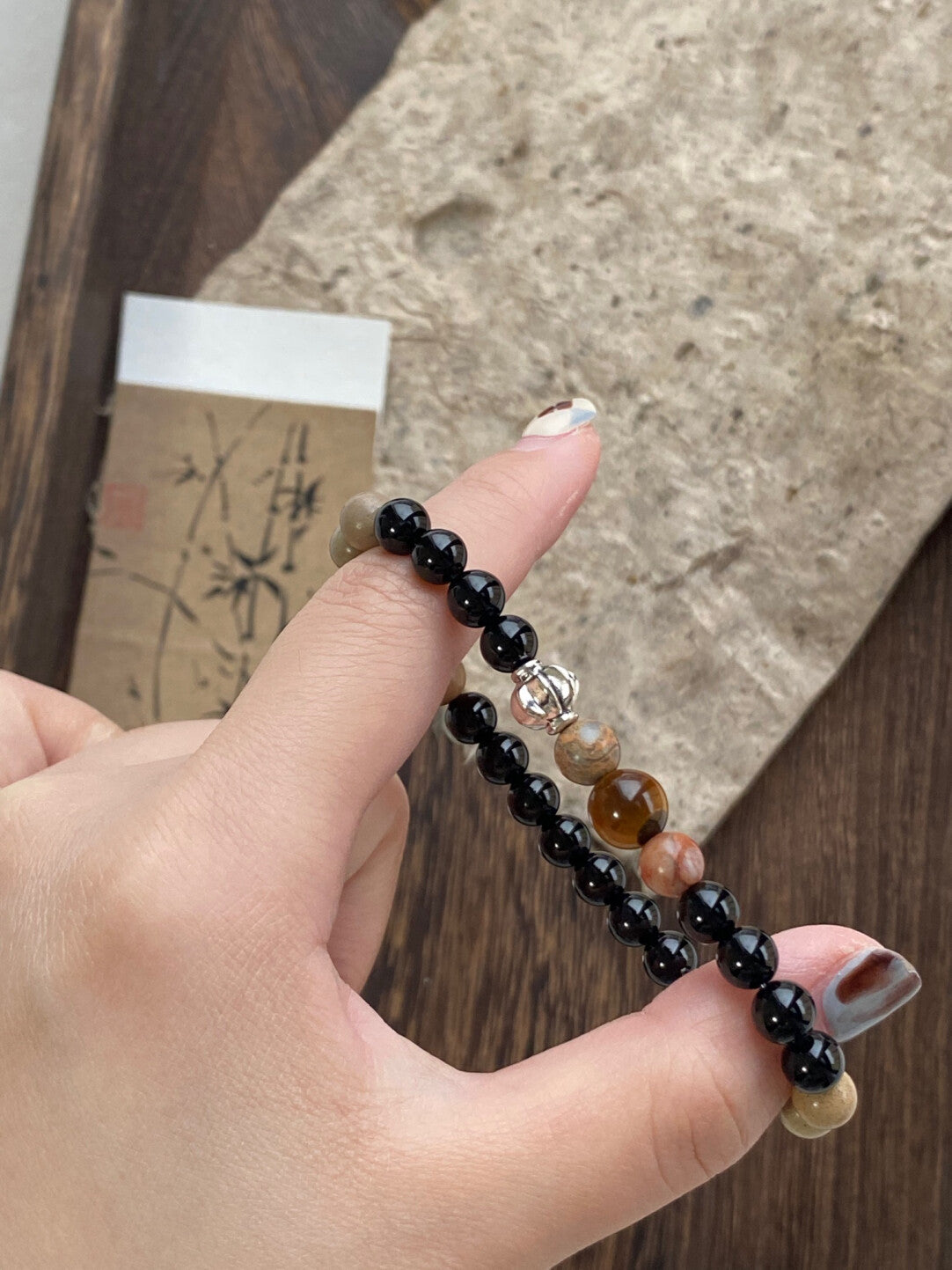 【山安】原创书法系列然石手串