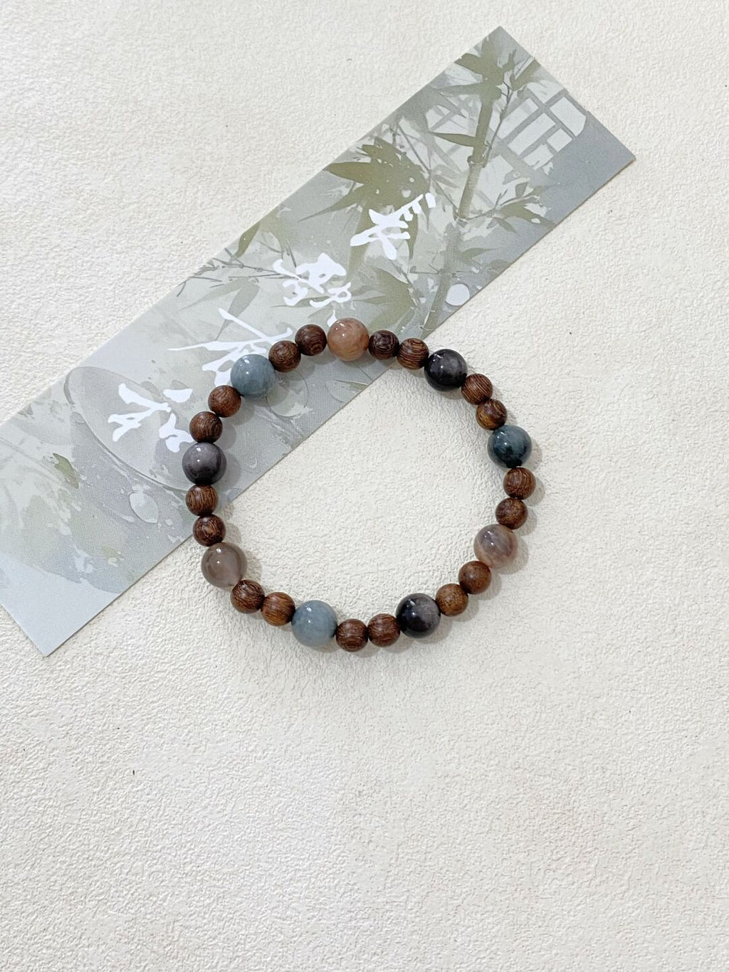 土星记·原创天然石金丝檀木水晶定制手串手作