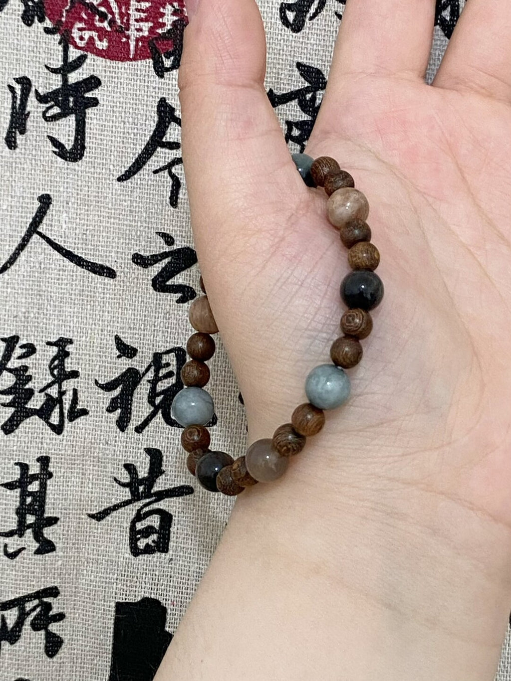 土星记·原创天然石金丝檀木水晶定制手串手作