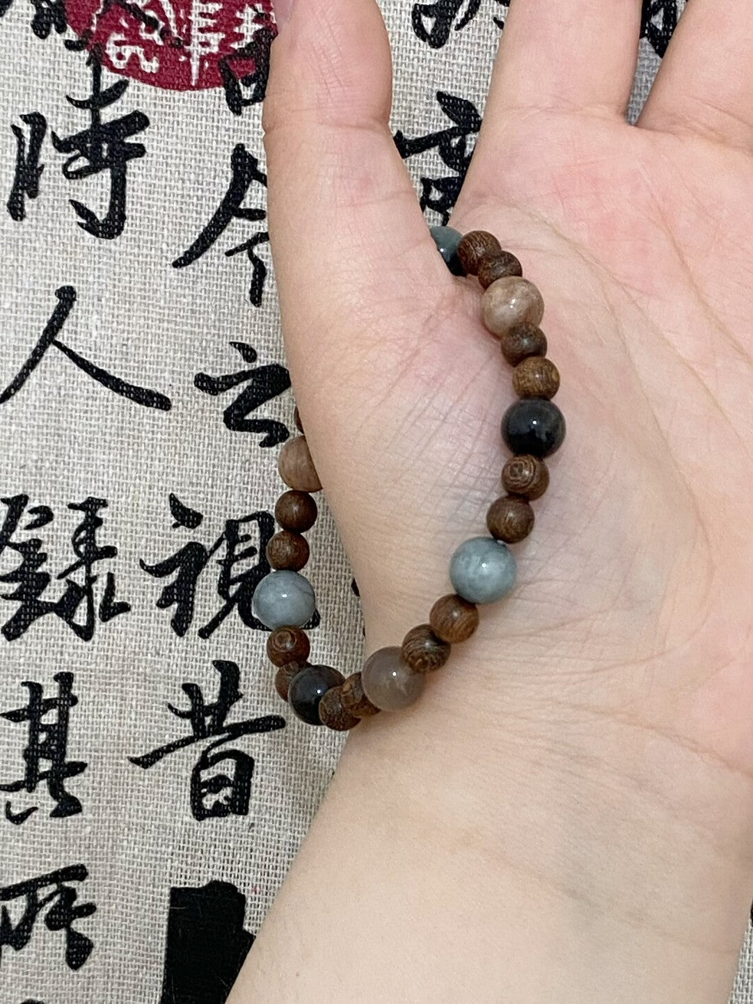 土星记·原创天然石金丝檀木水晶定制手串手作