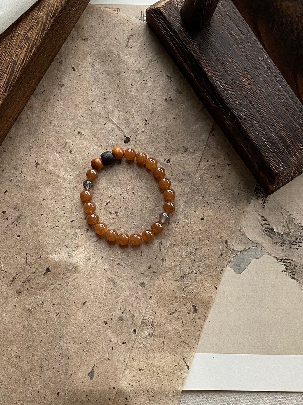 【禅房花木深】原创天然石玉髓降真香文玩手串