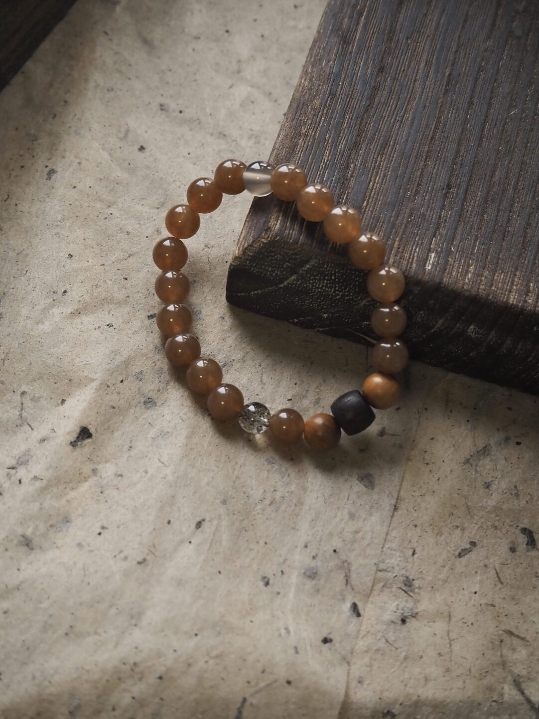 【禅房花木深】原创天然石玉髓降真香文玩手串