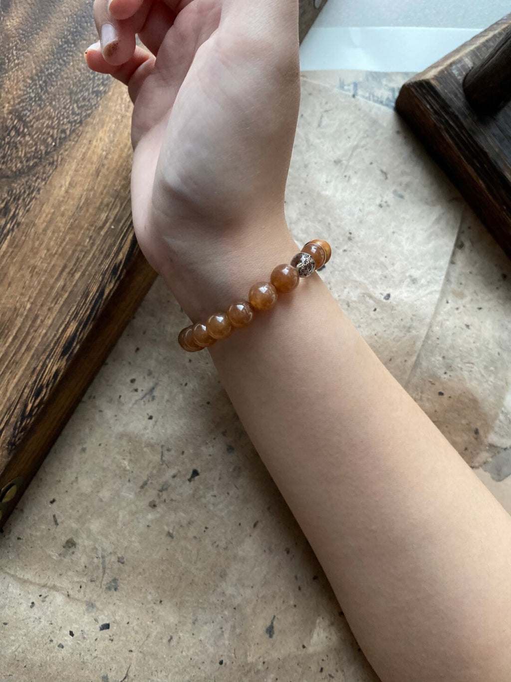 【禅房花木深】原创天然石玉髓降真香文玩手串