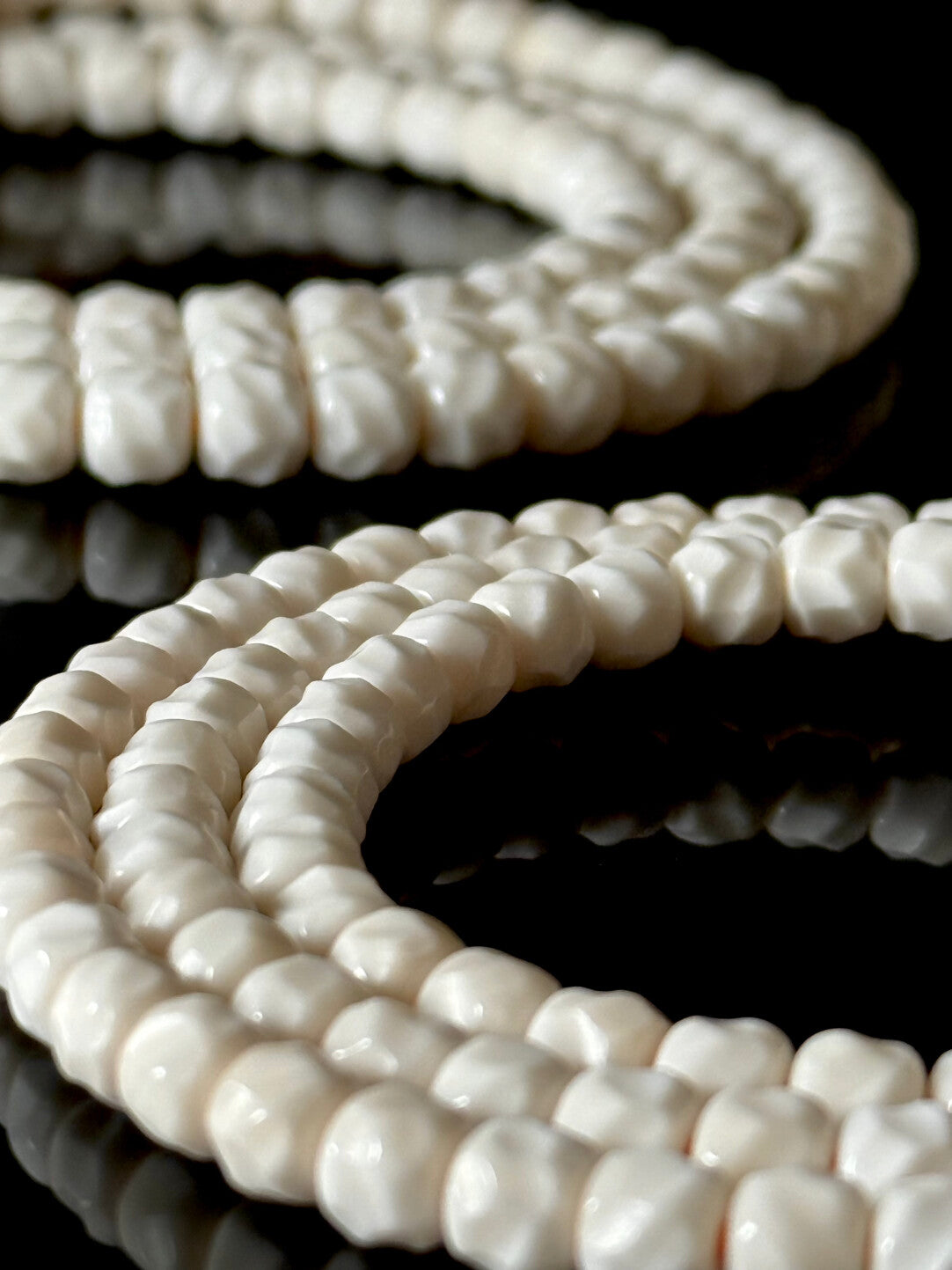 【白玉菩提无相】手串/长串·不是菩提根·瓷白精工归圆