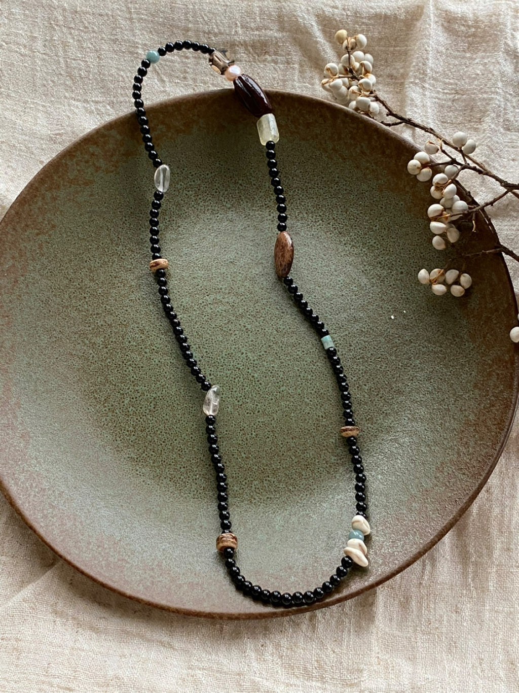 【沉酣一梦】原创黑玛瑙天然石多圈串珠手串