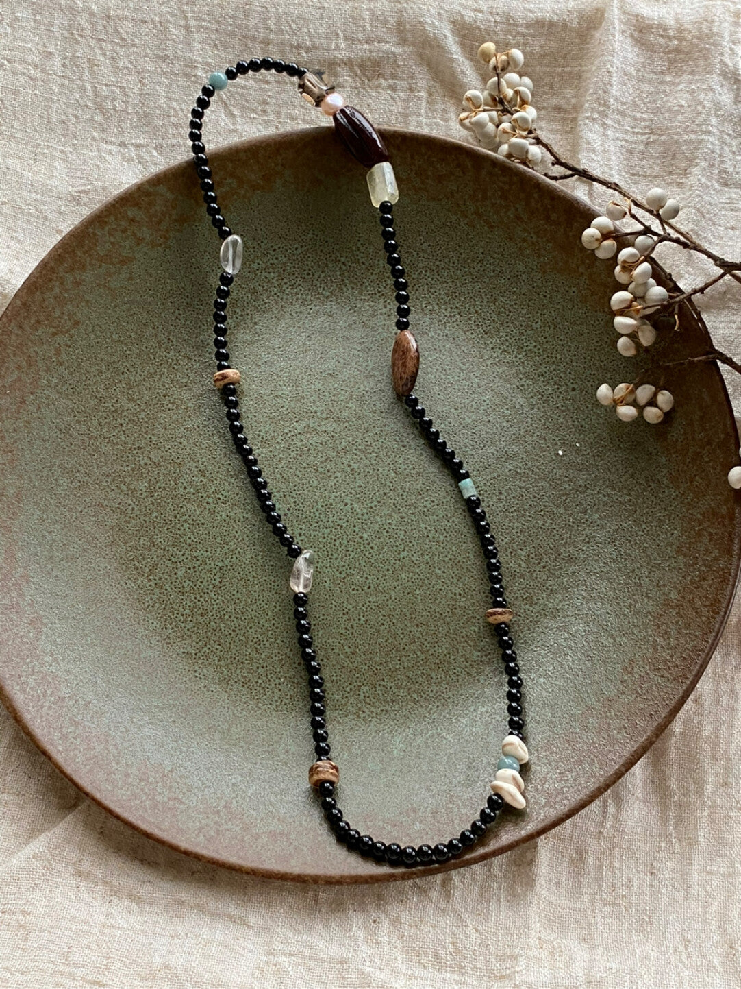 【沉酣一梦】原创黑玛瑙天然石多圈串珠手串