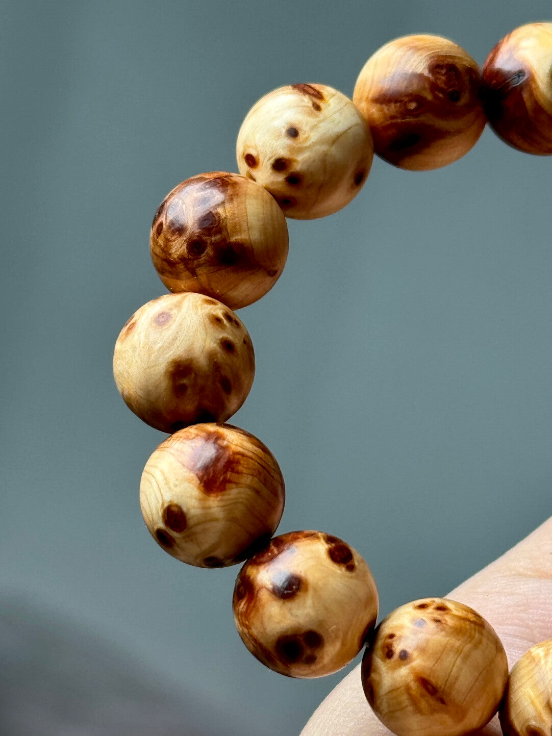 【太行崖柏·雀眼瘤疤】1.0圆珠手串·无油无胶无科技！