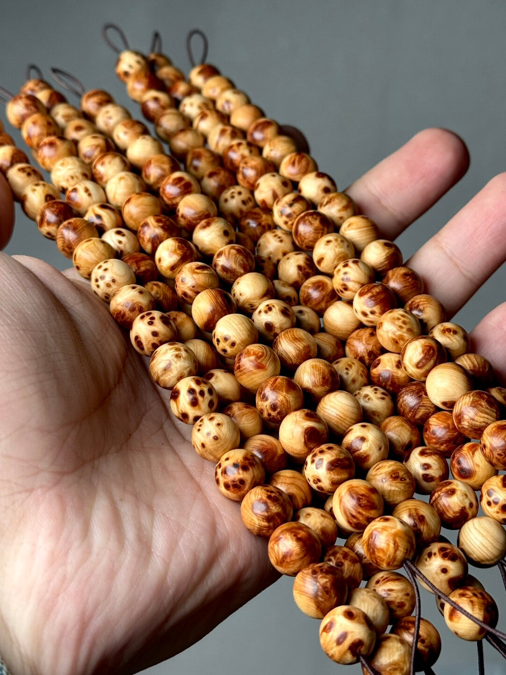 【太行崖柏·雀眼瘤疤】1.0圆珠手串·无油无胶无科技！