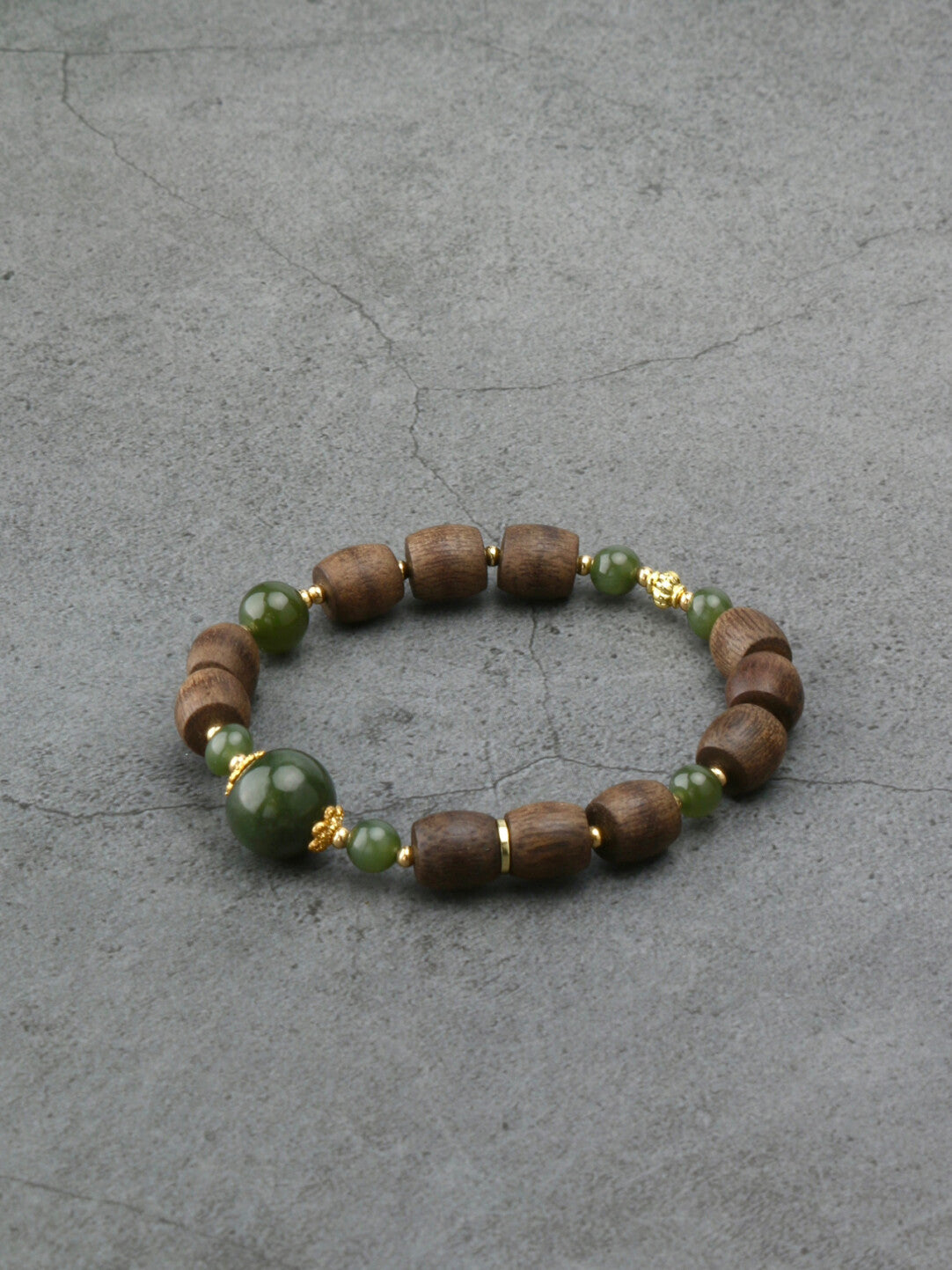 【墨云凝脂】黑檀木手工玉润单圈定制手串女