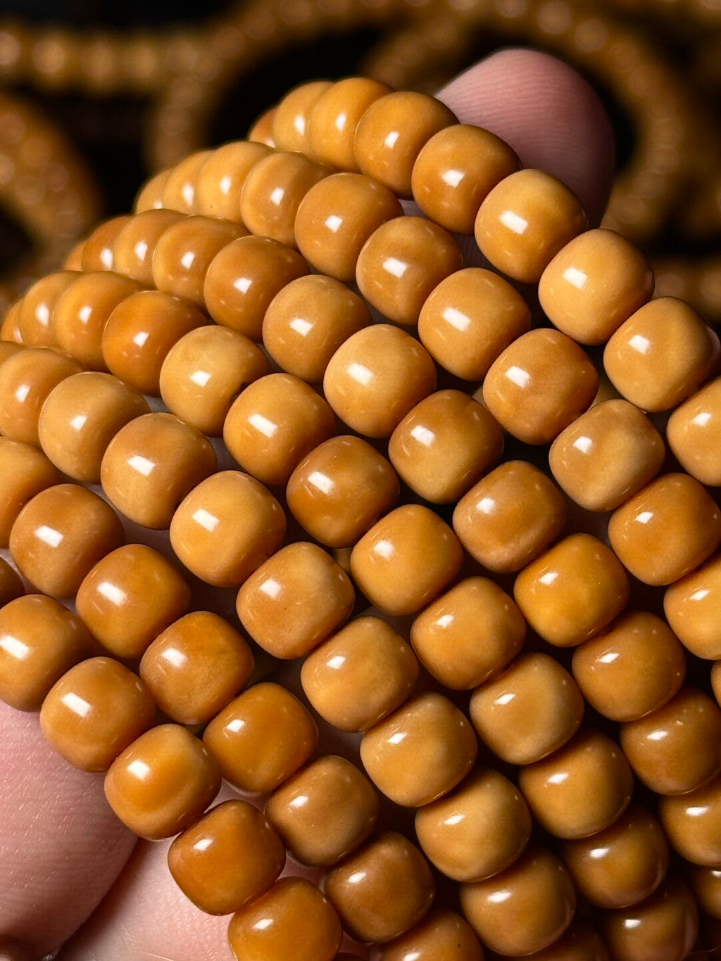 【龙脊菩提桶珠】手串/108·精工归圆·极润半玉化