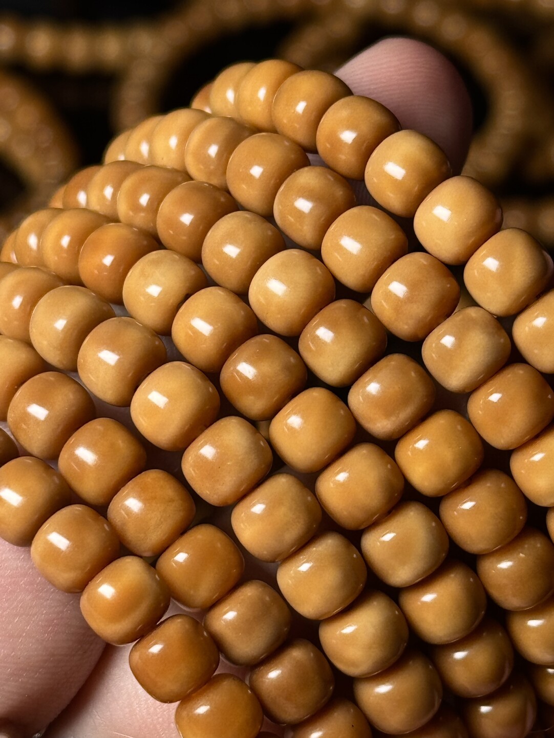 【龙脊菩提桶珠】手串/108·精工归圆·极润半玉化