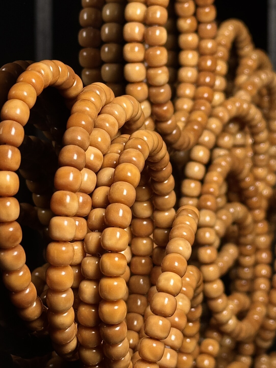 【龙脊菩提桶珠】手串/108·精工归圆·极润半玉化