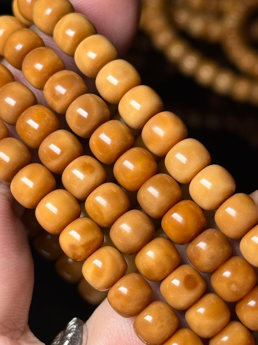 【龙脊菩提桶珠】手串/108·精工归圆·极润半玉化