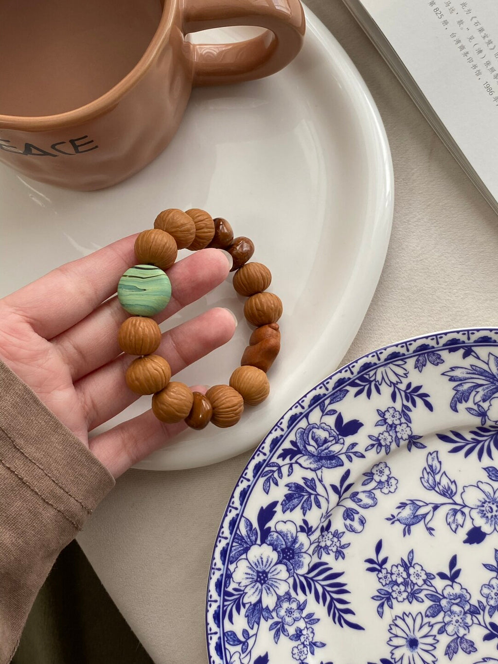 『小熊太妃薄荷糖』｜原创文玩手串·猴头·库克·桃木·老琉璃
