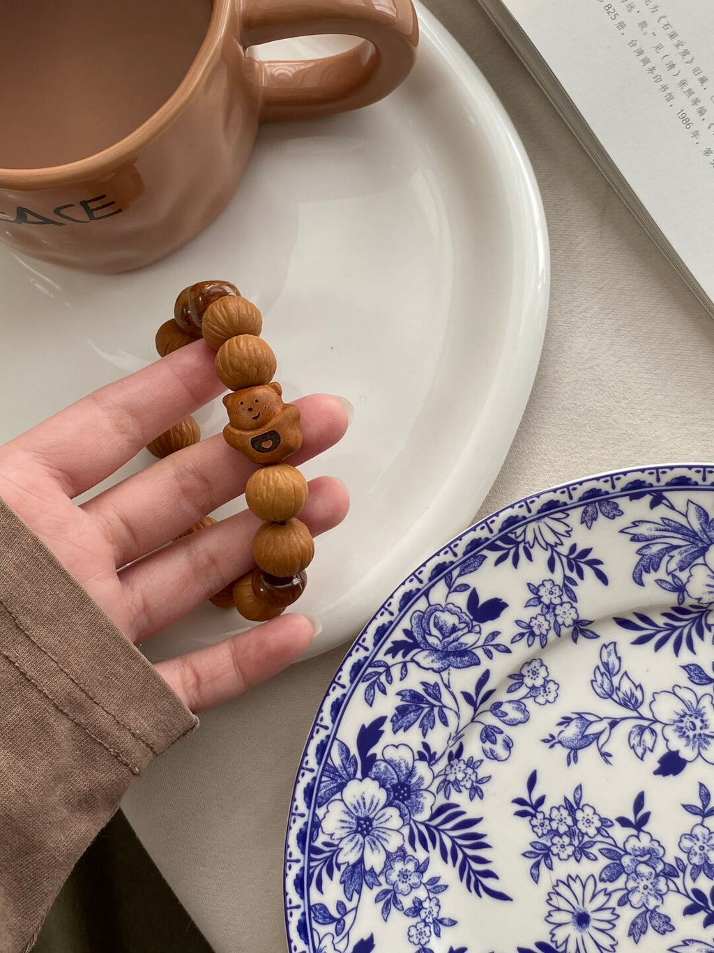 『小熊太妃薄荷糖』｜原创文玩手串·猴头·库克·桃木·老琉璃