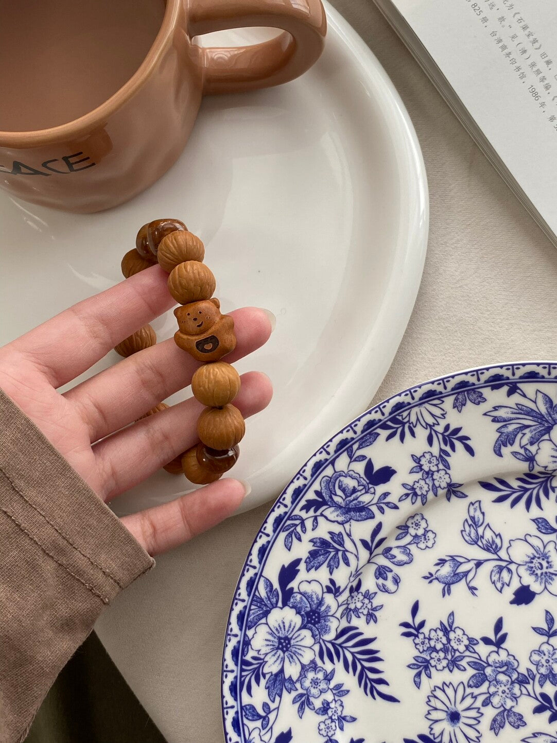 『小熊太妃薄荷糖』｜原创文玩手串·猴头·库克·桃木·老琉璃