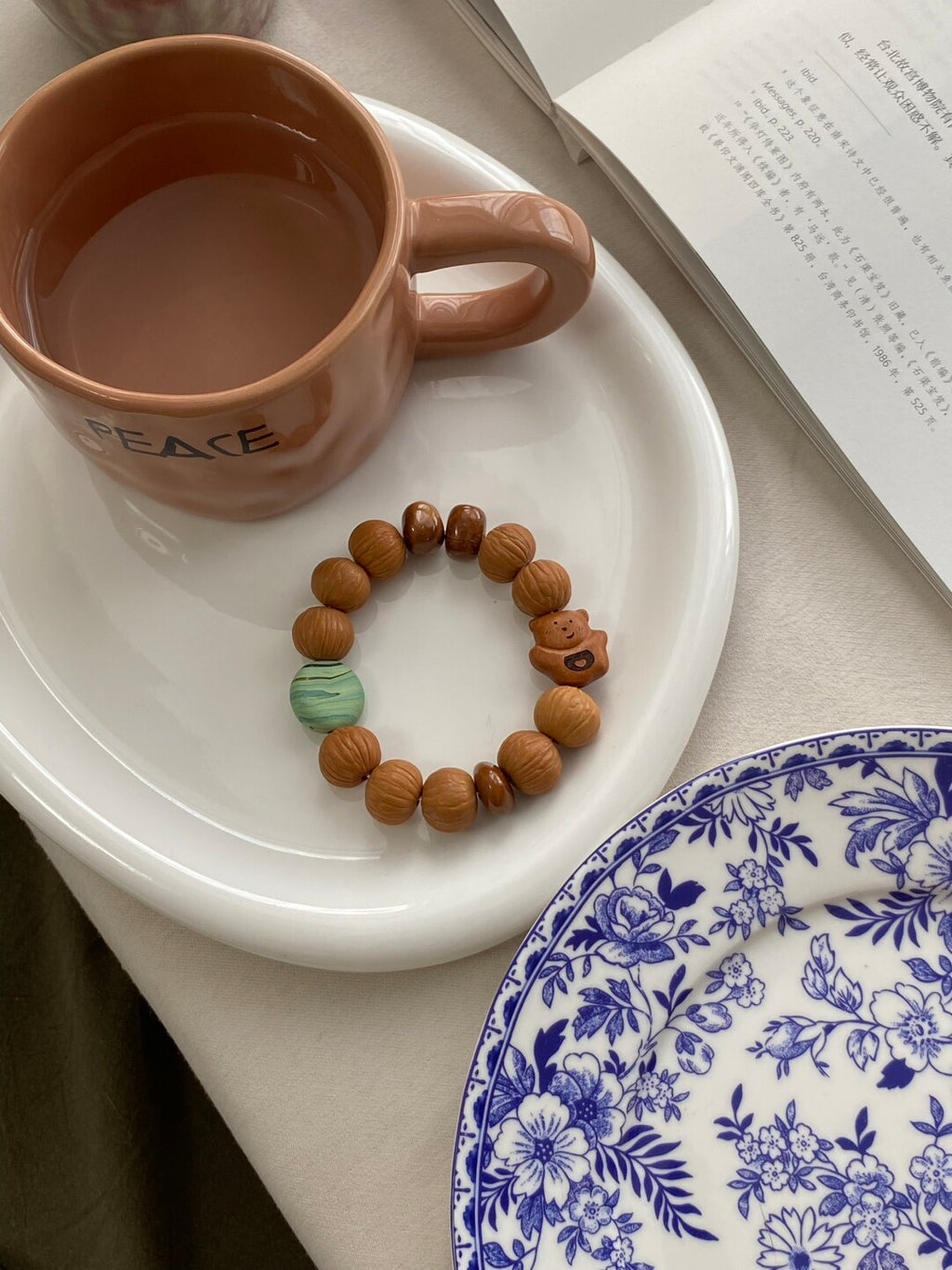 『小熊太妃薄荷糖』｜原创文玩手串·猴头·库克·桃木·老琉璃