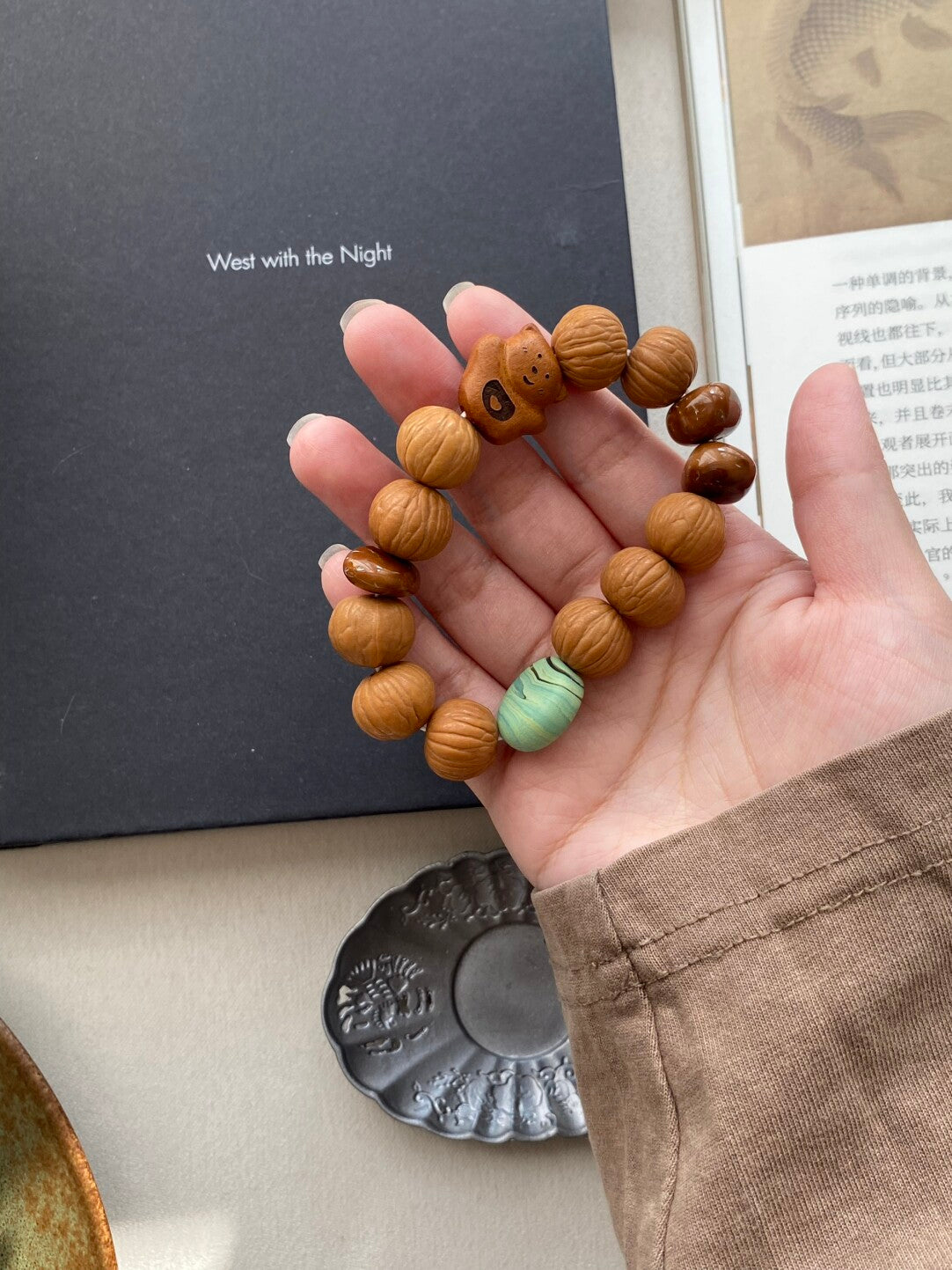 『小熊太妃薄荷糖』｜原创文玩手串·猴头·库克·桃木·老琉璃