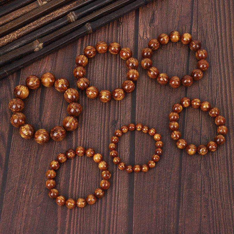 熱門金丝楠木108颗佛珠手串项链天然多圈盘玩念珠手链