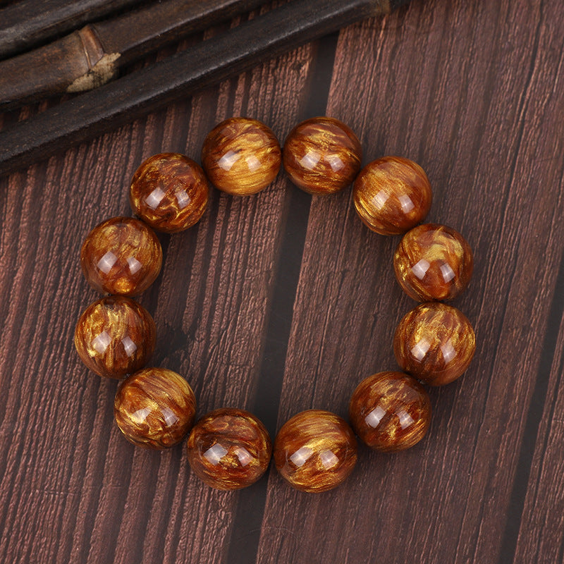 熱門金丝楠木108颗佛珠手串项链天然多圈盘玩念珠手链