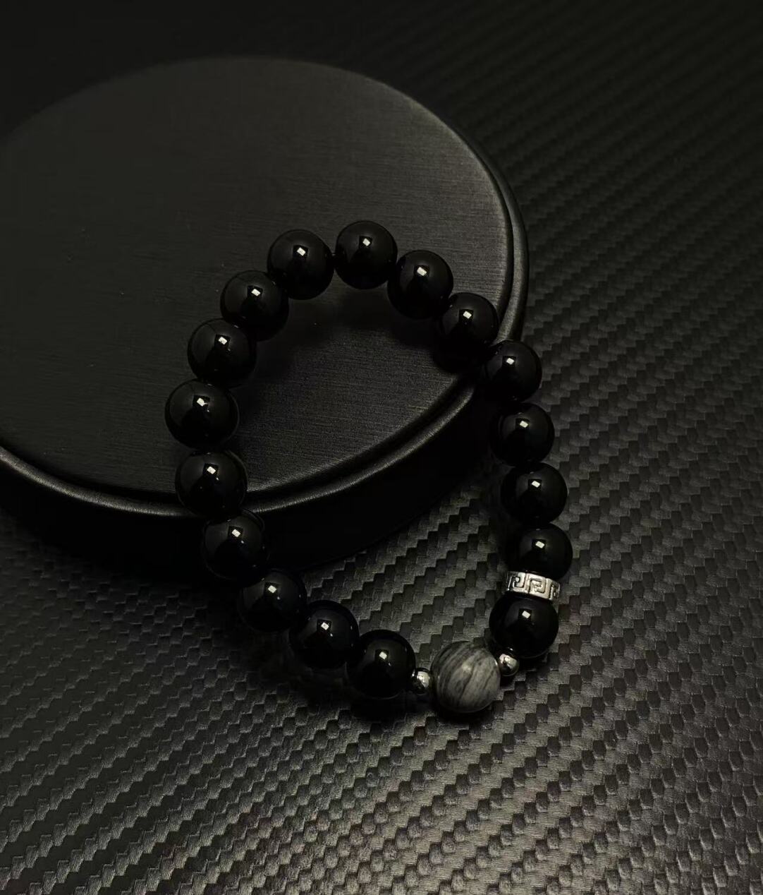 2025NEW新中式黑色复古百搭设计感小众男生百搭高级感串珠手链潮