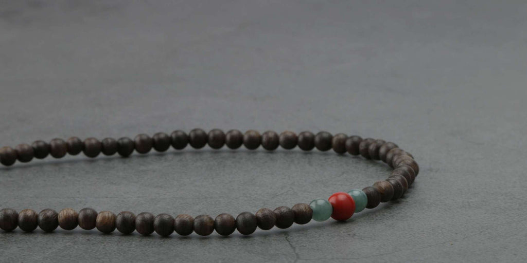 【文莱沉香手串】0.4文莱沉香珠+蓝翡0.4+朱砂0.5｜925银配饰
